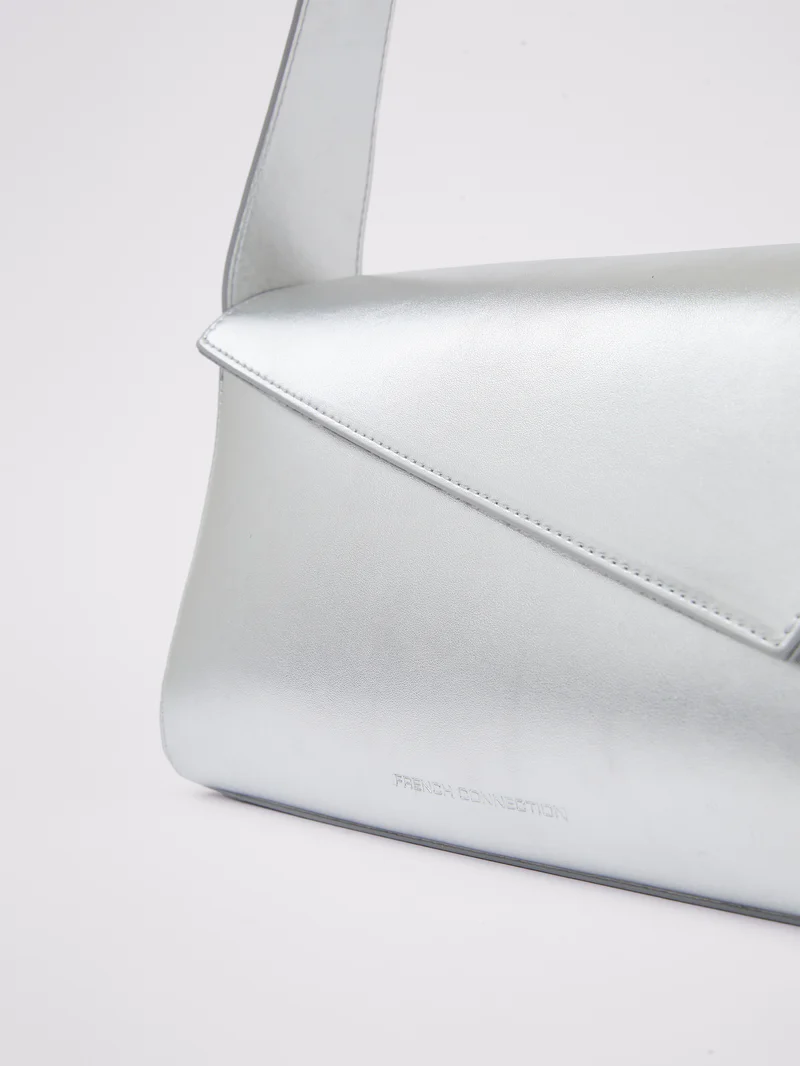 Metallic Envelope Bag - Shiny Silver